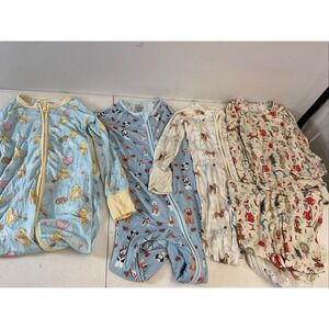 Boy/Girl Bamboo zippy sleeper 4PC LOT Dogs, Grinch, pooh Ellie sue 18-24mos zip